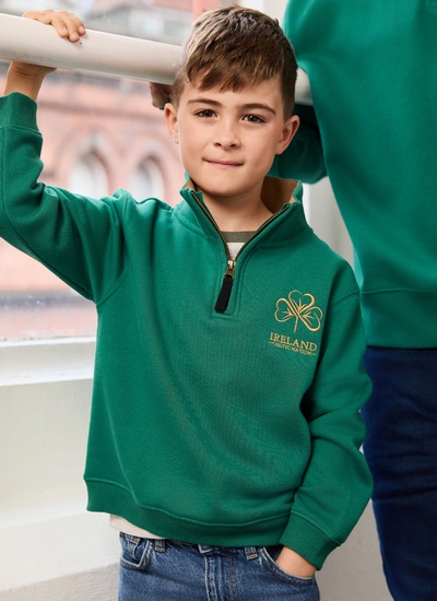 Kids Shamrock Ireland 1/4 Zip Top 